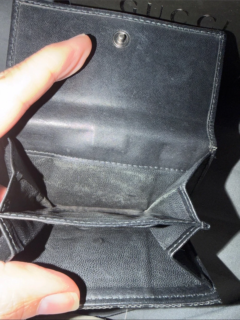 Gucci Black GG Monogram Leather Bifold Wallet with Silver Hardware - Picture 11 of 13
